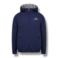 AQUASCUTUM HOODED RAIN JACKET REVERSIBLE NAVY BLUE - CHECK
