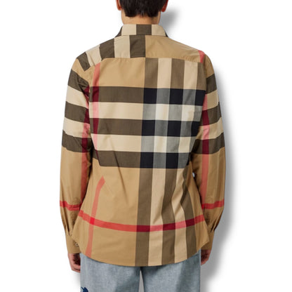 BURBERRY SOMERTON CHECK LONG SLEEVE SHIRT BEIGE