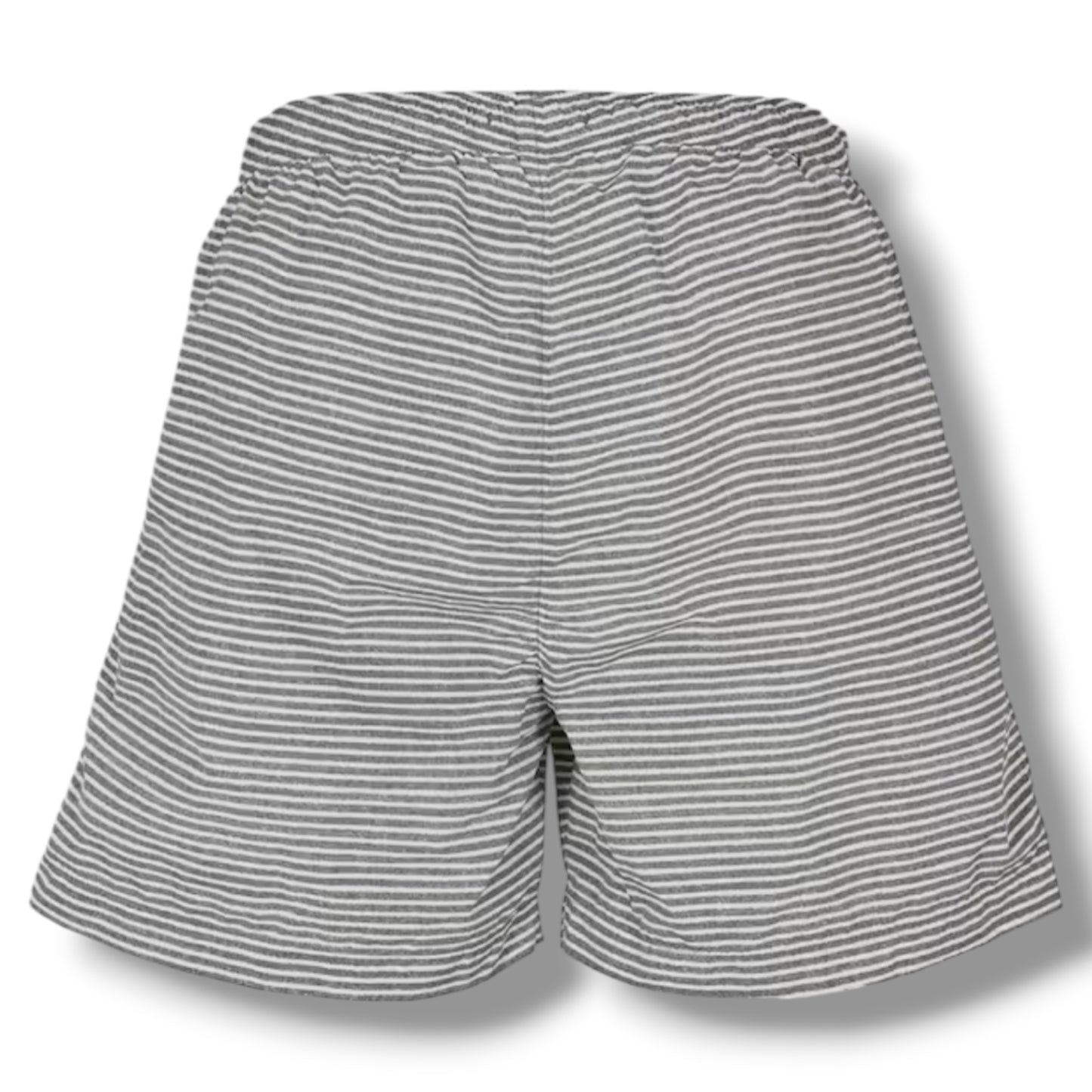 CP COMPANY THIN STRIPE POLO SHIRT & SWIM SHORTS SET GUNMETAL GREY