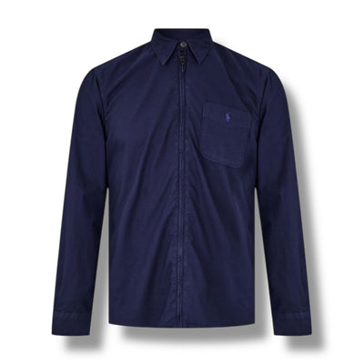RALPH LAUREN ZIP UP OVERSHIRT NAVY BLUE