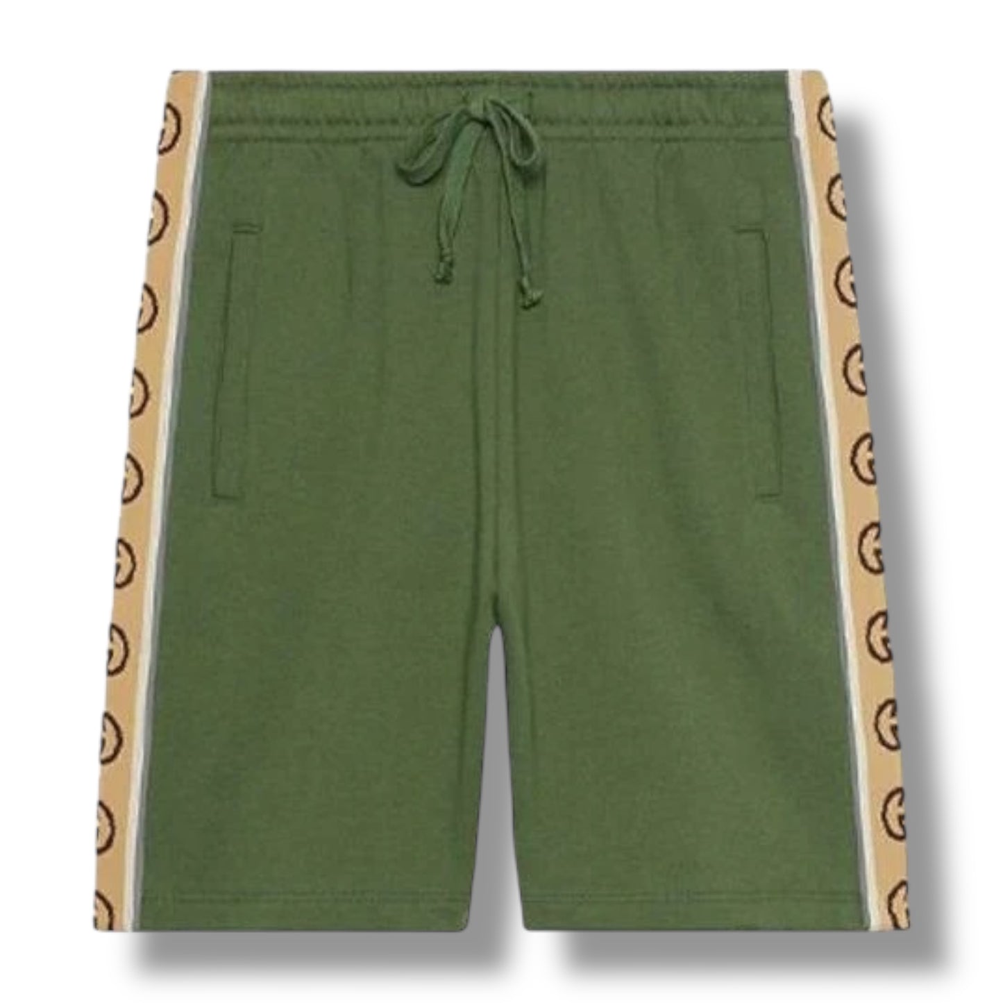 GUCCI GG REFLECTIVE TRIM JERSEY SHORTS GREEN