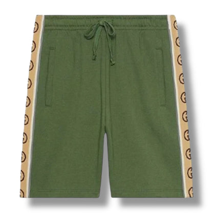 GUCCI GG REFLECTIVE TRIM JERSEY SHORTS GREEN