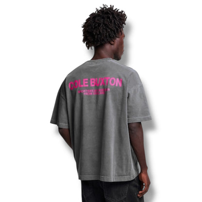 COLE BUXTON LOGO T-SHIRT WASHED BLACK PINK