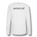 MONCLER LONG SLEEVE FELT LOGO T-SHIRT WHITE