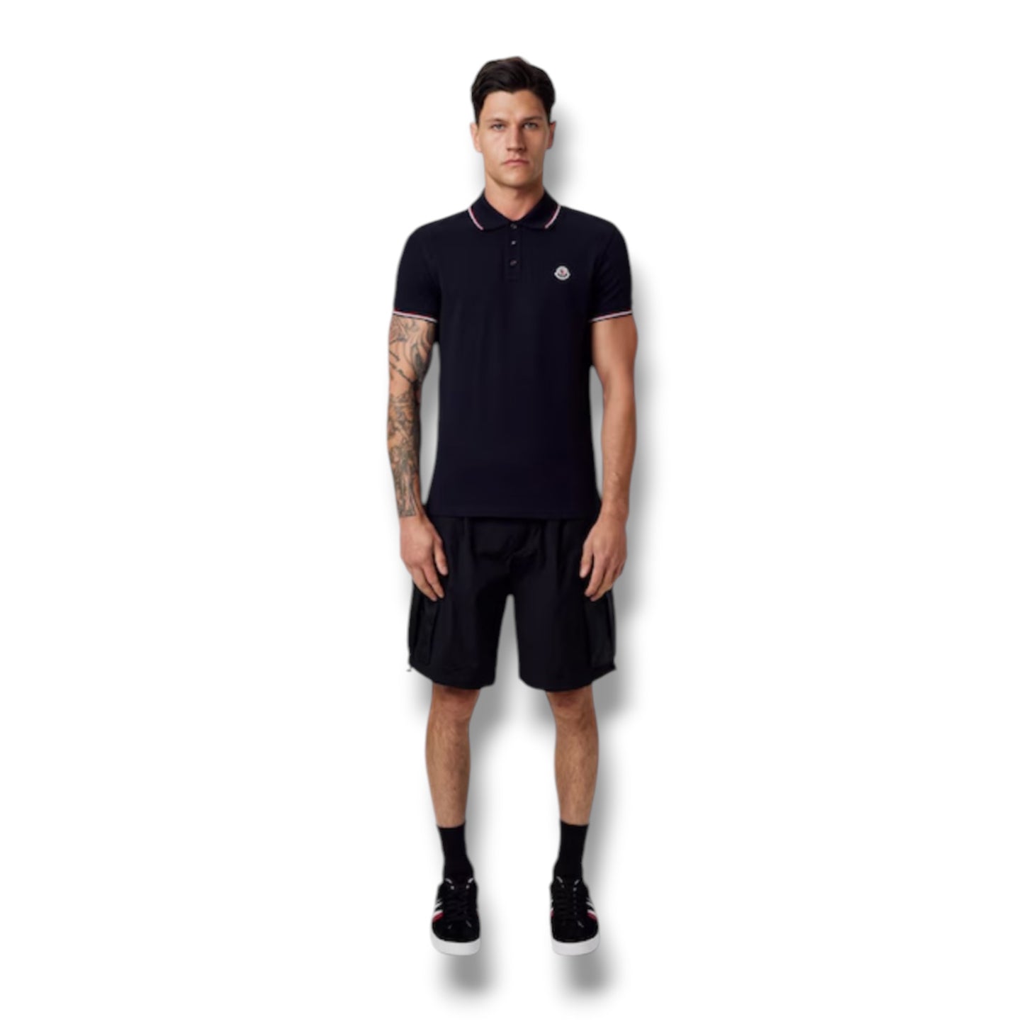 MONCLER LOGO POLO SHIRT NAVY BLUE