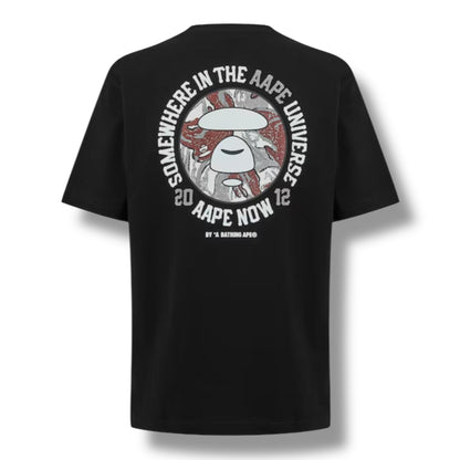 A BATHING APE AAPE OVERSIZED BACK LOGO T-SHIRT BLACK