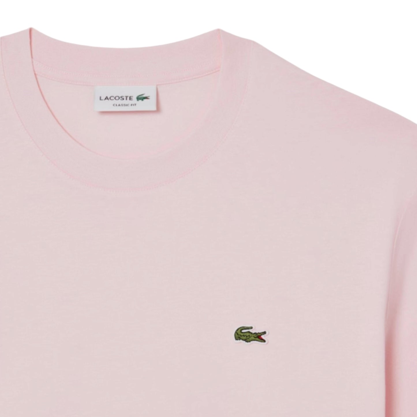 LACOSTE SMALL LOGO T-SHIRT & JERSEY SHORTS SET PINK & GREY
