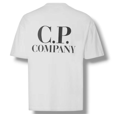 CP COMPANY DOUBLE LOGO T-SHIRT WHITE