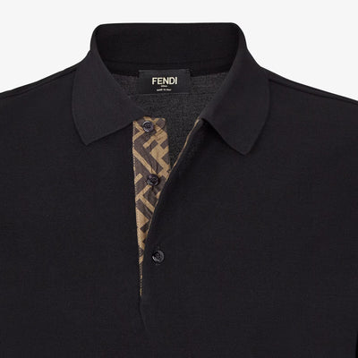 FENDI FF PLACKET POLO SHIRT BLACK