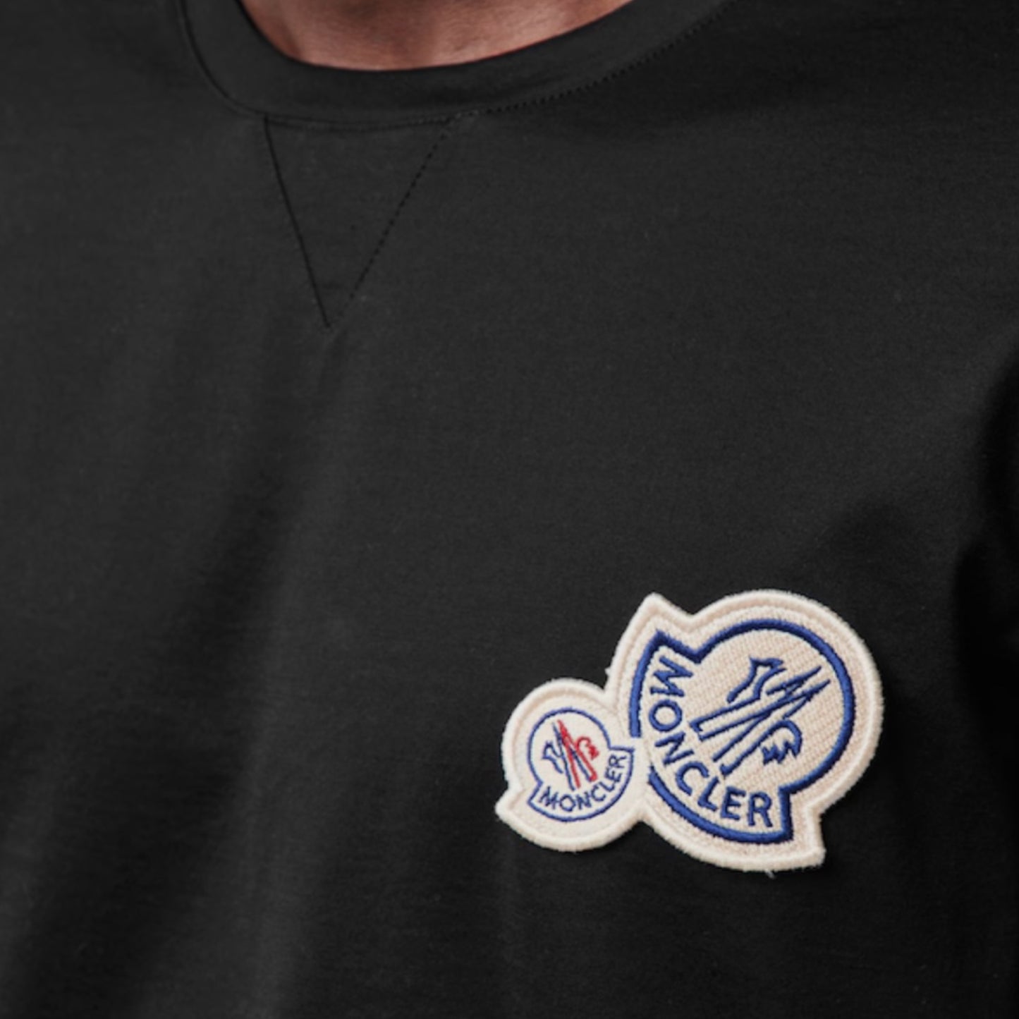 MONCLER DOUBLE LOGO T-SHIRT BLACK