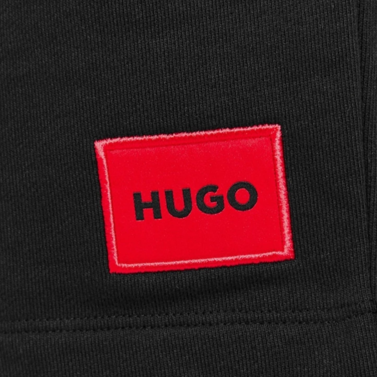 HUGO BOSS HUGO RED PATCH HOODIE & JERSEY SHORTS SET BLACK
