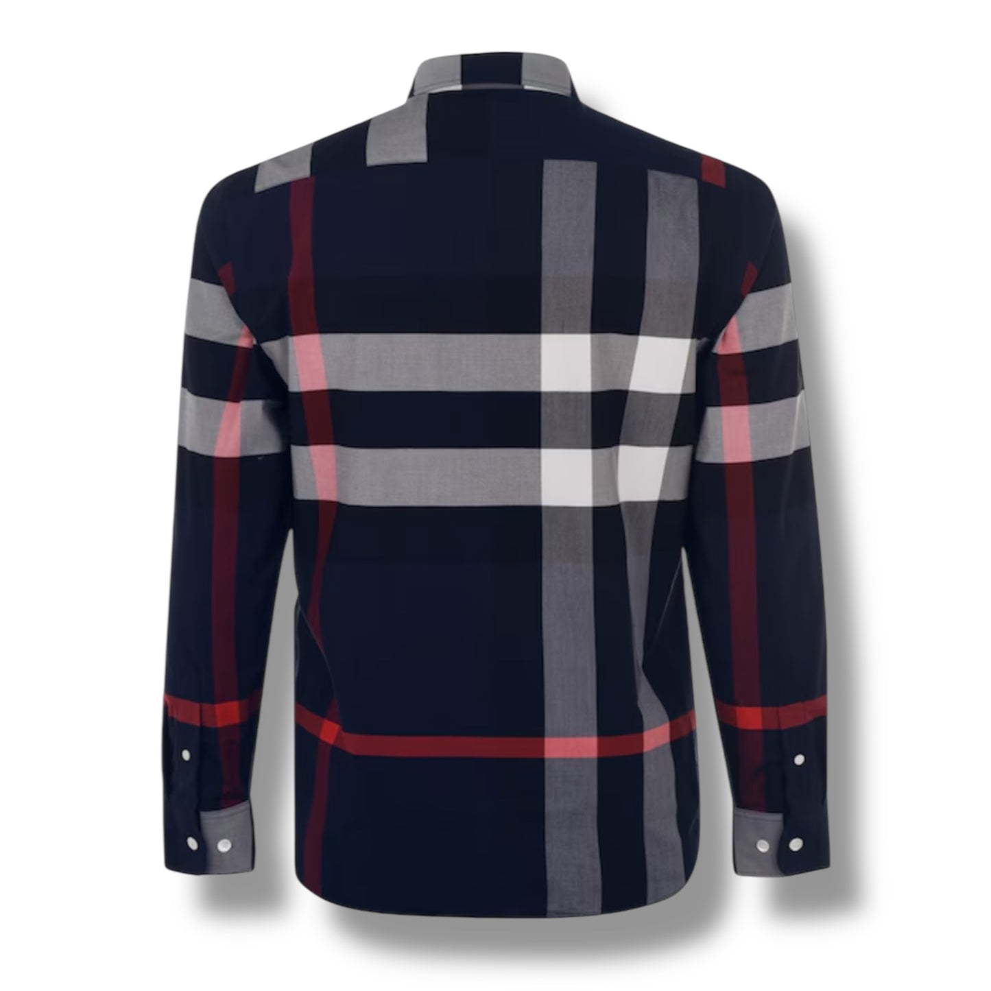 BURBERRY SOMERTON CHECK LONG SLEEVE SHIRT NAVY BLUE