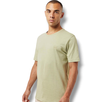 HUGO BOSS PATCH T-SHIRT & VERTI LOGO SWIM SHORTS SET LIGHT GREEN & NAVY BLUE