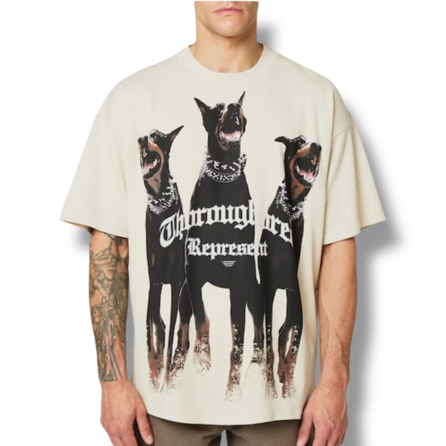 REPRESENT THOROUGHBRED DOG T-SHIRT WASHED WHITE