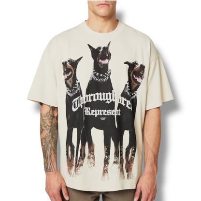 REPRESENT THOROUGHBRED DOG T-SHIRT WASHED WHITE