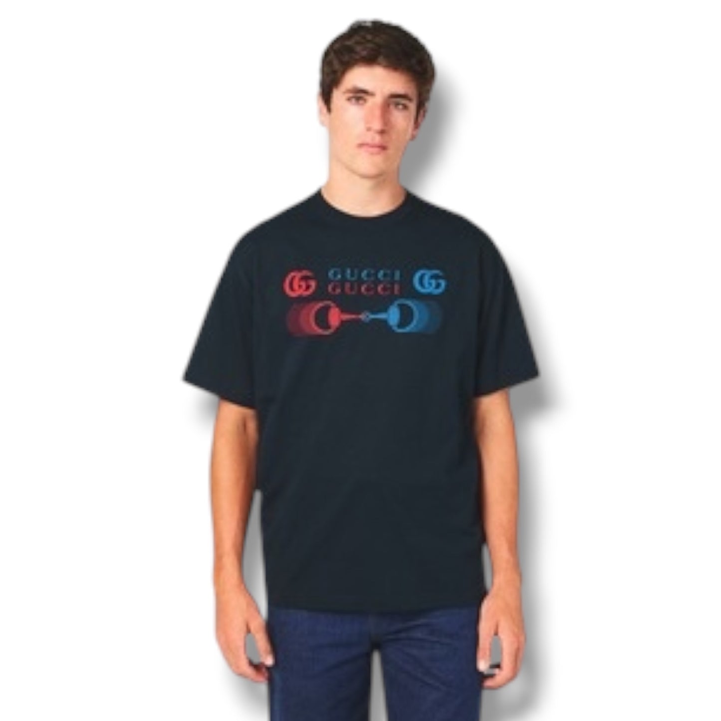 GUCCI MOTORCROSS T-SHIRT NAVY BLUE