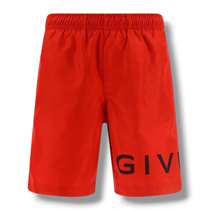 GIVENCHY LOGO SWIM SHORTS RED