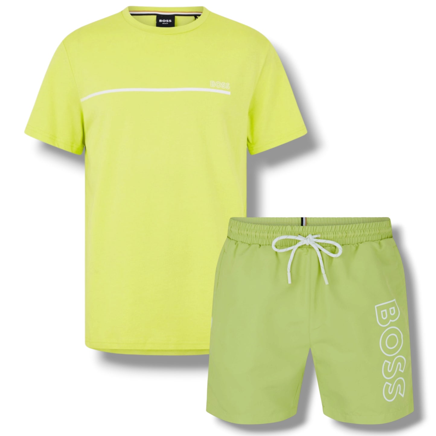 HUGO BOSS STORM T-SHIRT & SWIM SET LIME GREEN