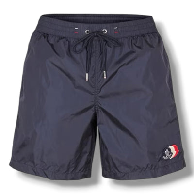 MONCLER TRIPLE LOGO SWIM SHORTS NAVY BLUE