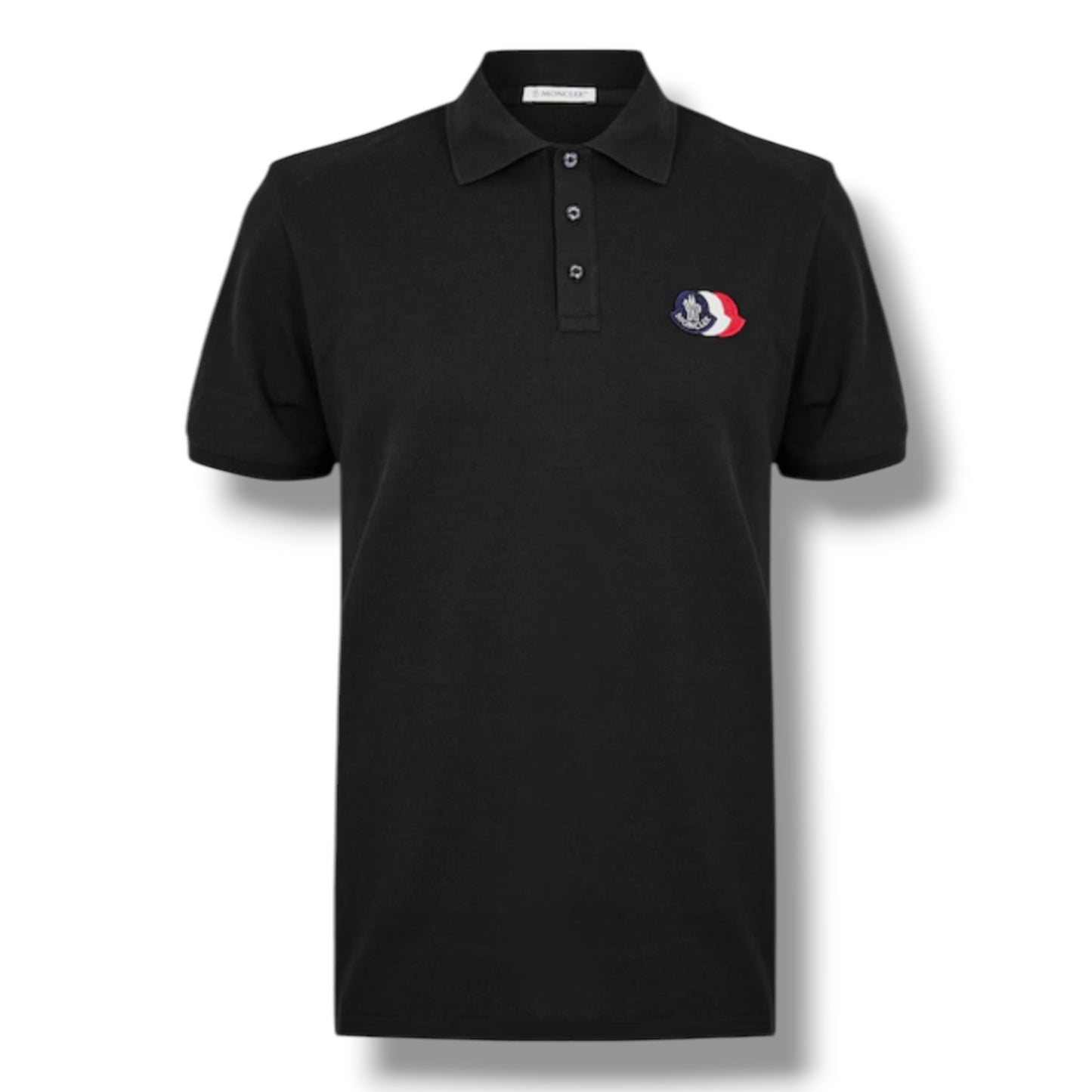 MONCLER TRIPLE LOGO POLO SHIRT BLACK
