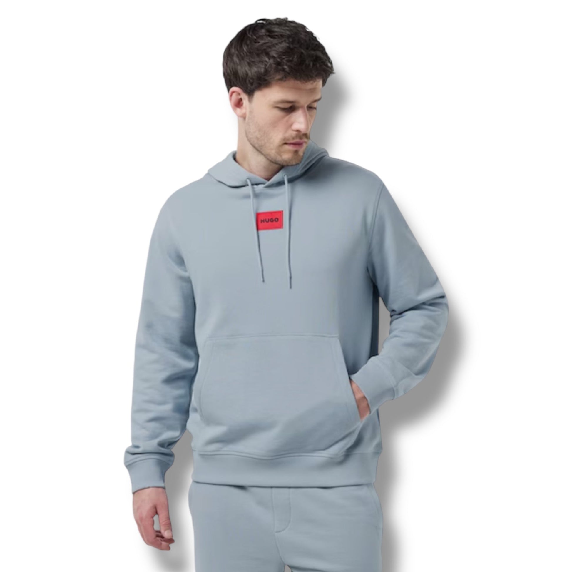 HUGO BOSS HUGO RED PATCH HOODIE & JERSEY SHORTS SET SKY BLUE