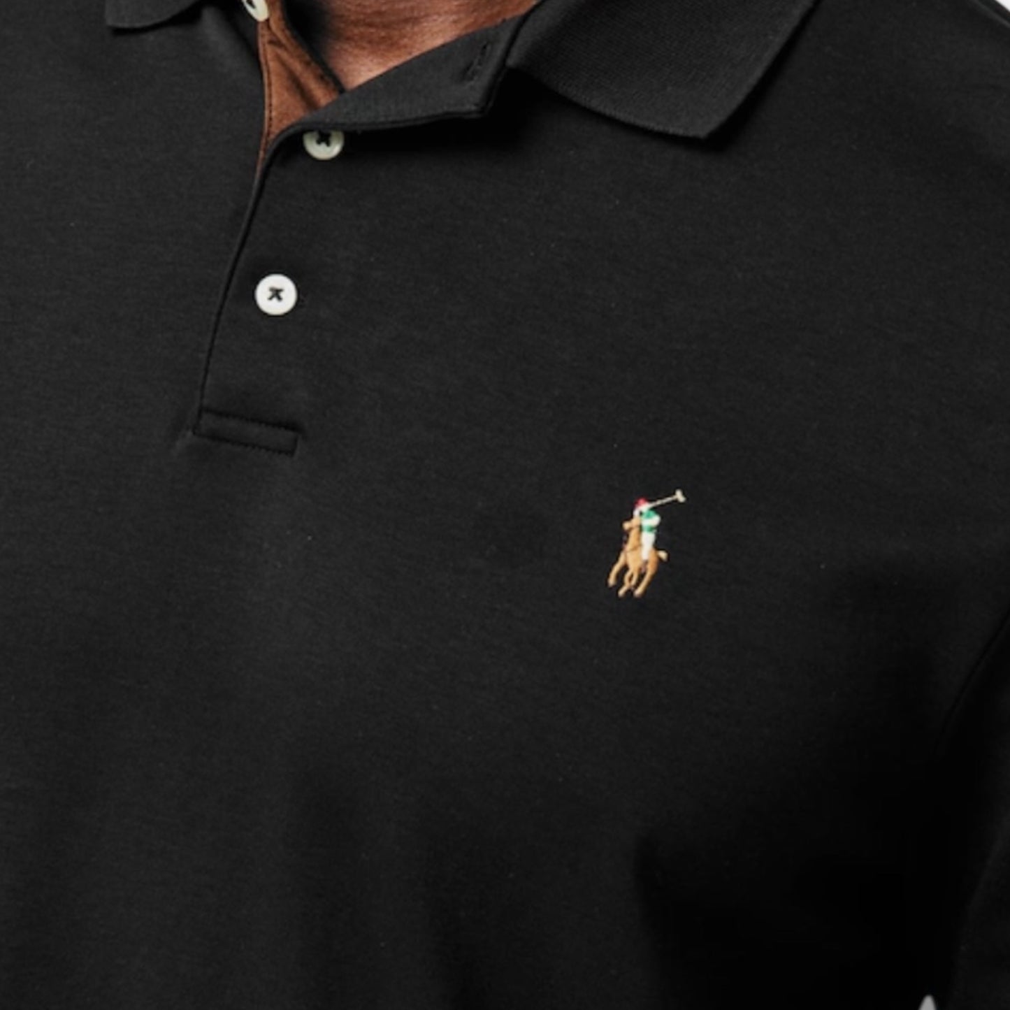 RALPH LAUREN LONG SLEEVE POLO SHIRT BLACK