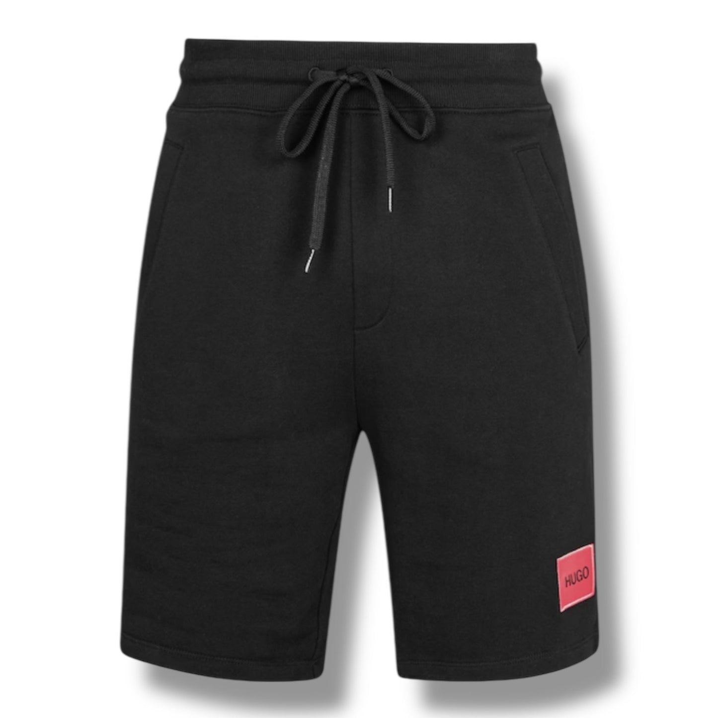 HUGO BOSS HUGO RED PATCH HOODIE & JERSEY SHORTS SET BLACK