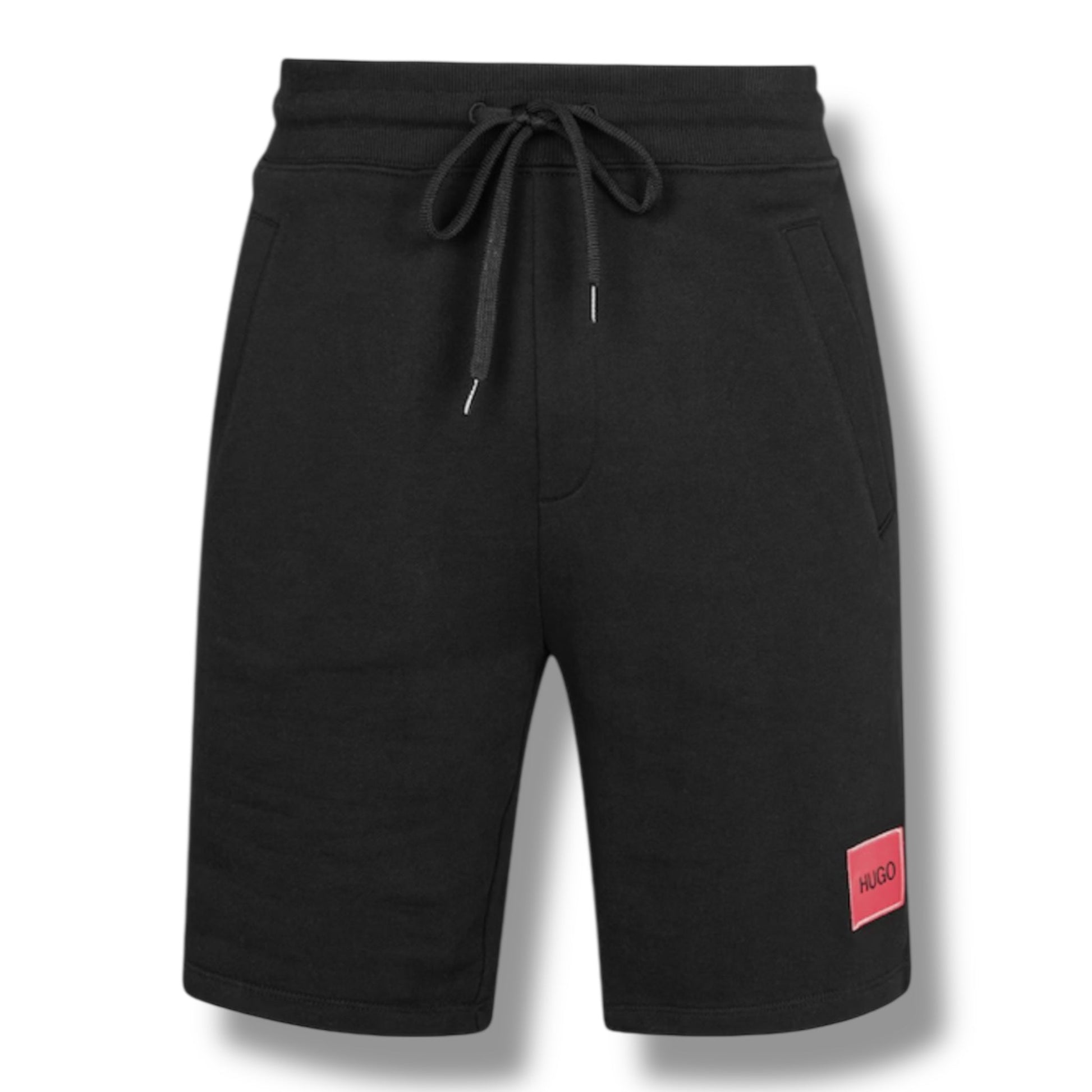 HUGO BOSS HUGO RED PATCH HOODIE & JERSEY SHORTS SET BLACK