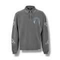 REPRESENT LEGACY 1/4 ZIP SWEATSHIRT WASHED GREY