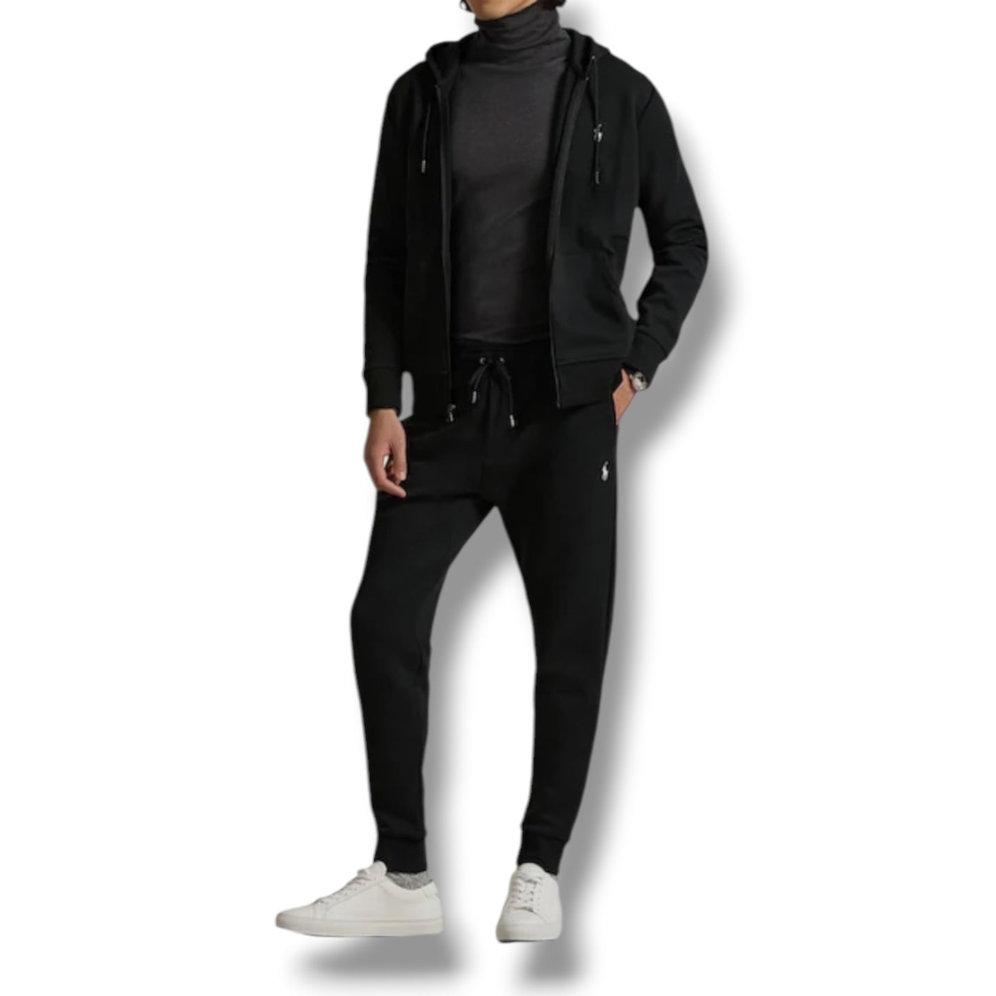 RALPH LAUREN TECH FULL ZIP HOODED TRACKSUIT BLACK