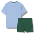 LACOSTE TECH GYM SET T-SHIRT & SHORTS SKY BLUE & GREEN