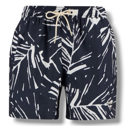 BARBOUR LIGHTHOUSE BACK LOGO T-SHIRT & FLORAL SWIM SHORTS SET NAVY BLUE