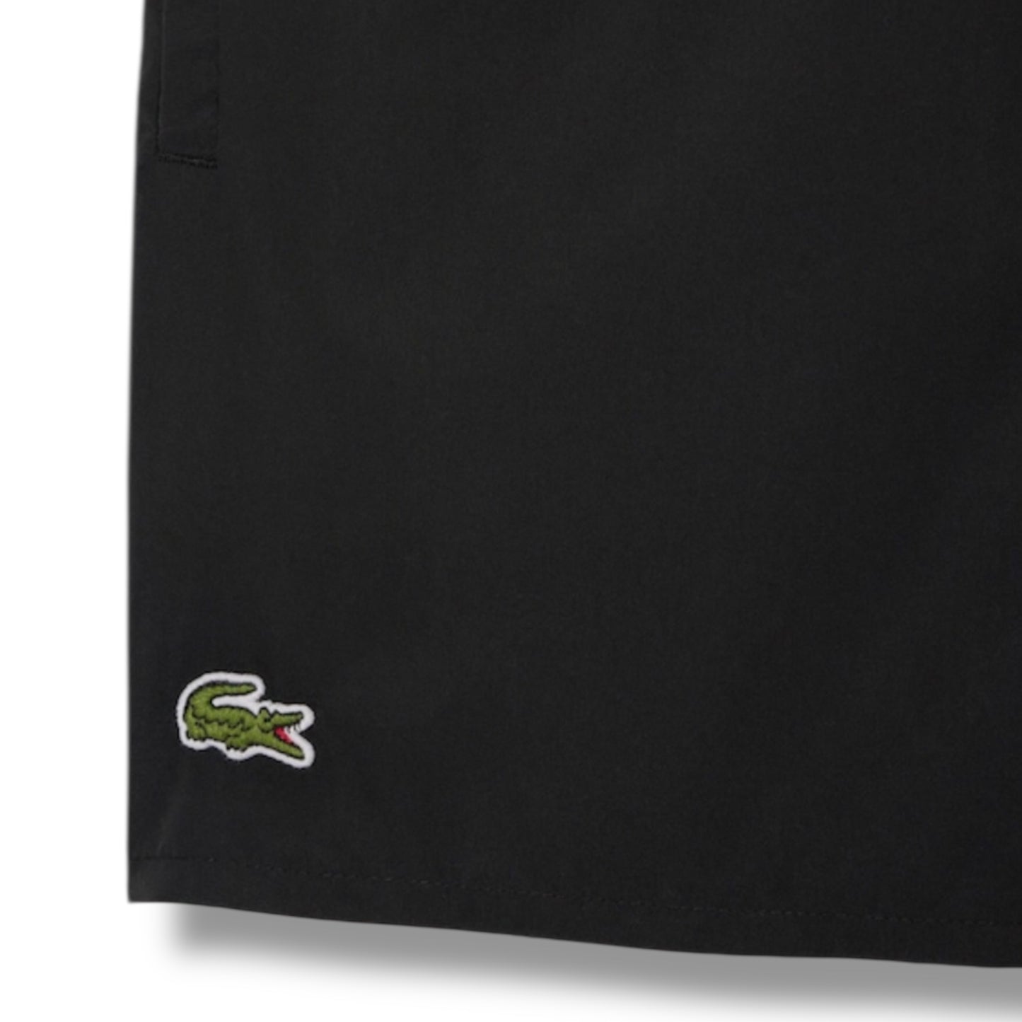 LACOSTE LARGE LOGO T-SHIRT & SWIM SHORTS SET BLACK & BLACK