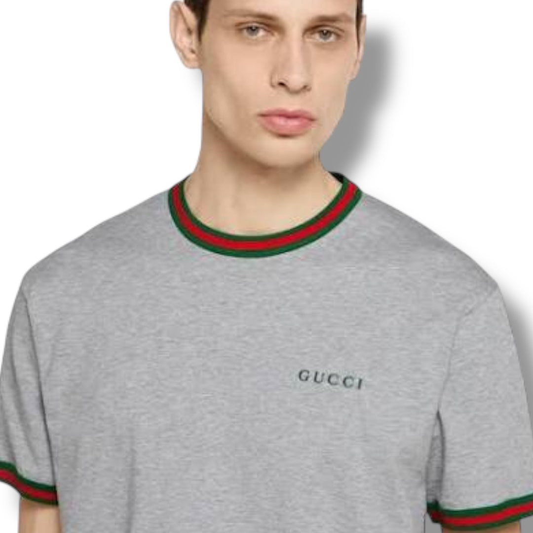 GUCCI TRIM T-SHIRT GREY