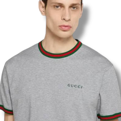 GUCCI TRIM T-SHIRT GREY