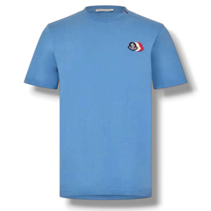 MONCLER TRIPLE LOGO T-SHIRT LIGHT BLUE