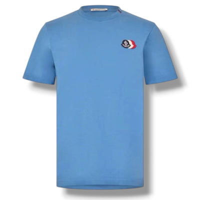 MONCLER TRIPLE LOGO T-SHIRT LIGHT BLUE
