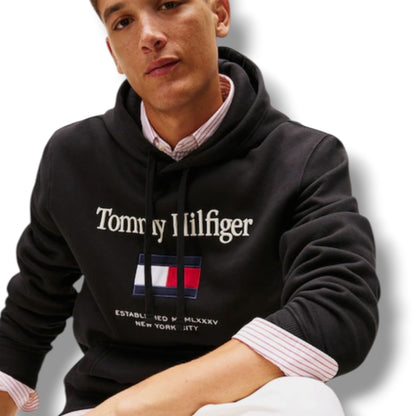 TOMMY HILFIGER FLAG OTTH HOODIE BLACK