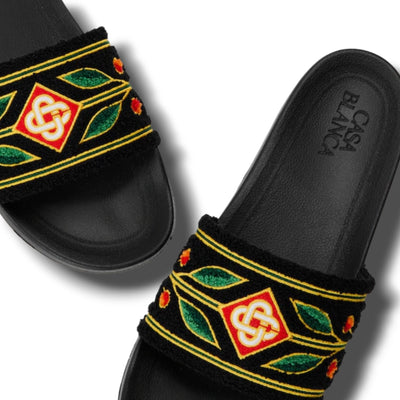 CASABLANCA LOGO POOL SLIDERS BLACK