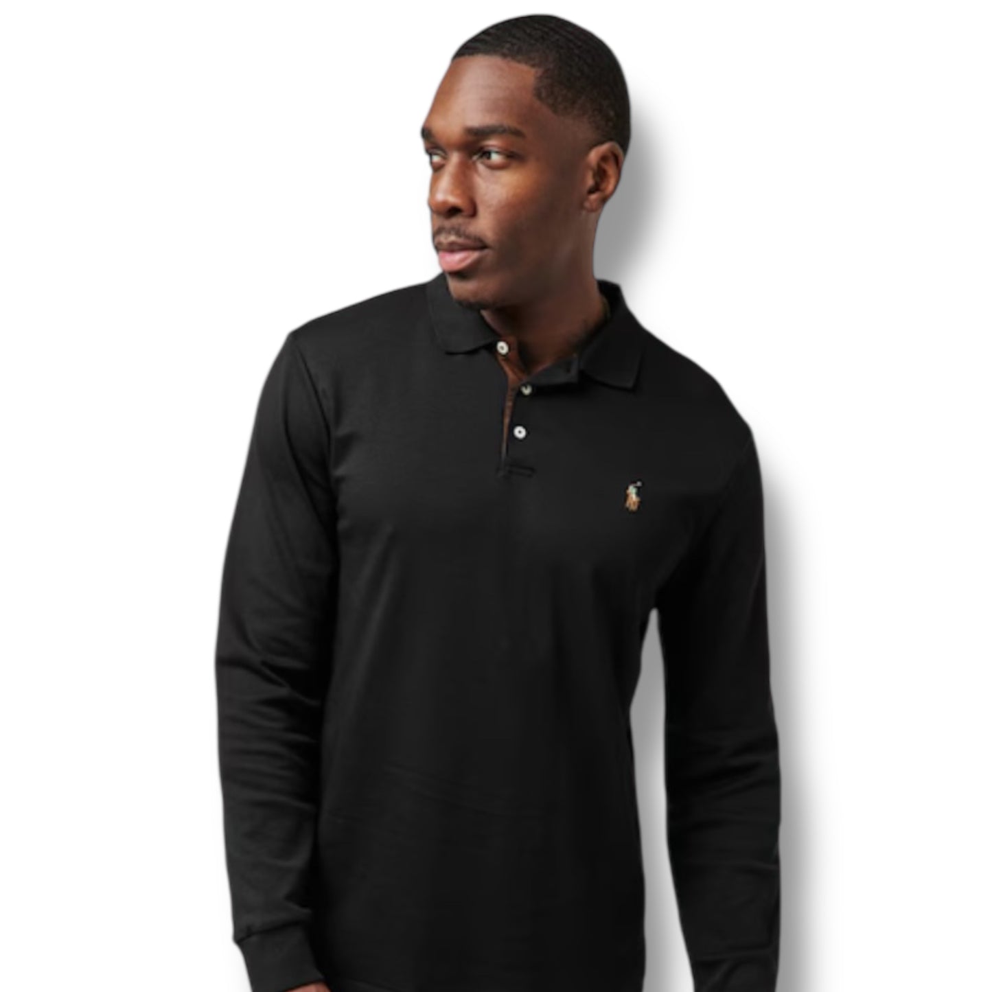 RALPH LAUREN LONG SLEEVE POLO SHIRT BLACK