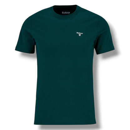 BARBOUR SMALL LOGO T-SHIRT & SHELL SWIM SHORTS BOTTLE GREEN & NAVY BLUE