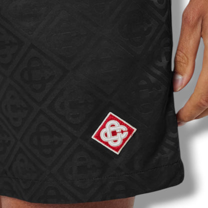 CASABLANCA DIAMOND T-SHIRT & SWIM SHORTS SET WHITE & BLACK