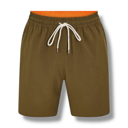 RALPH LAUREN T-SHIRT & SWIM SHORTS SET WHITE & OLIVE GREEN