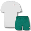CASABLANCA DIAMOND T-SHIRT & SWIM SHORTS SET WHITE & GREEN