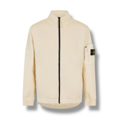 STONE ISLAND POCKET ARM ZIP UP TRACK JACKET IVORY BEIGE