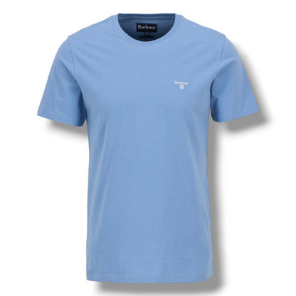BARBOUR SMALL LOGO T-SHIRT & CHECK SWIM SHORTS SET LIGHT BLUE & NAVY BLUE
