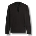 TOMMY HILFIGER LONG ZIP UP SLEEVE POLO SHIRT BLACK