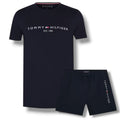 TOMMY HILFIGER LOGO T-SHIRT & SWIM SHORTS SET NAVY BLUE