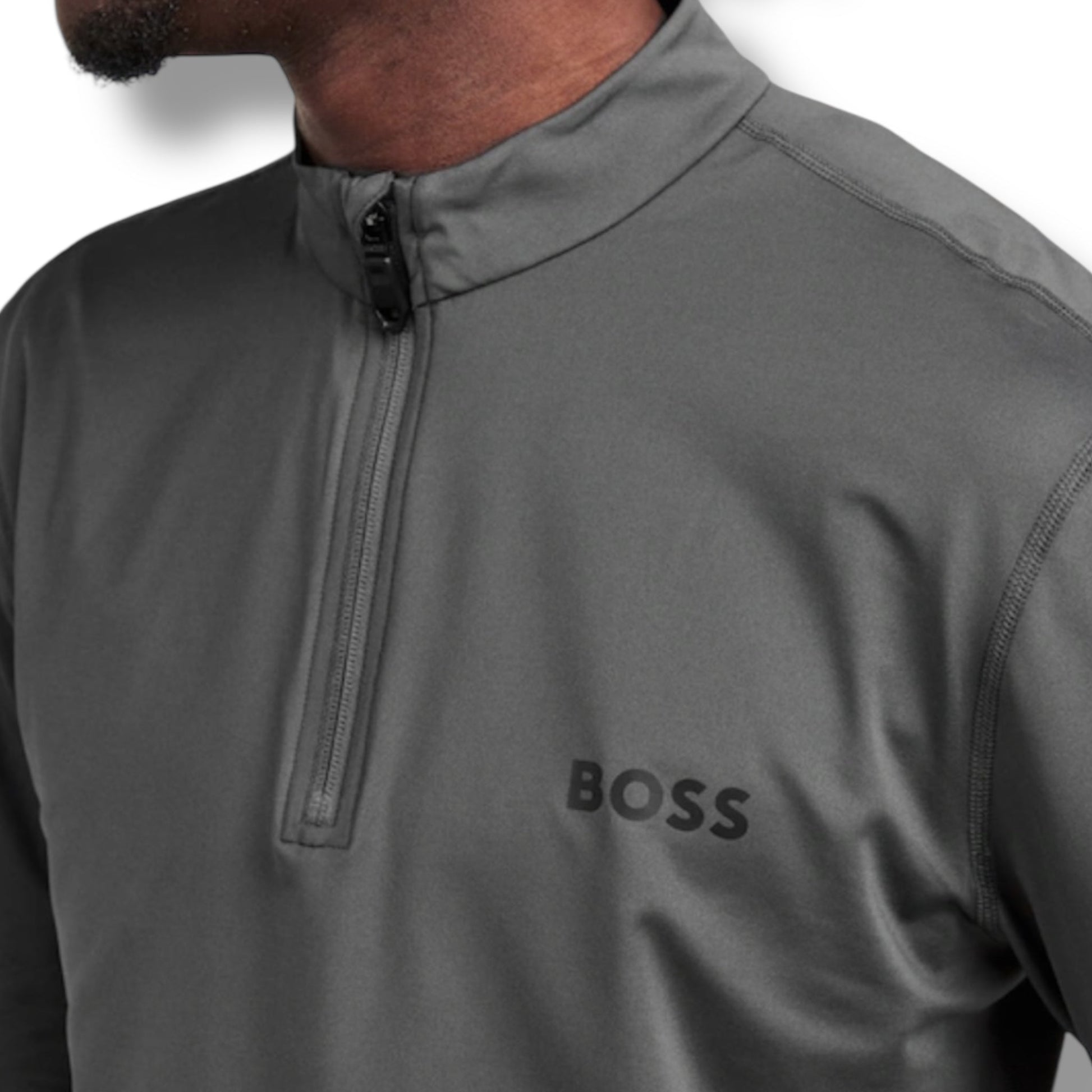 HUGO BOSS GYM KIT TECH 1/4 ZIP & SHORTS GREY