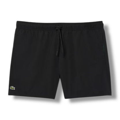 LACOSTE LARGE LOGO T-SHIRT & SWIM SHORTS SET ORANGE & BLACK